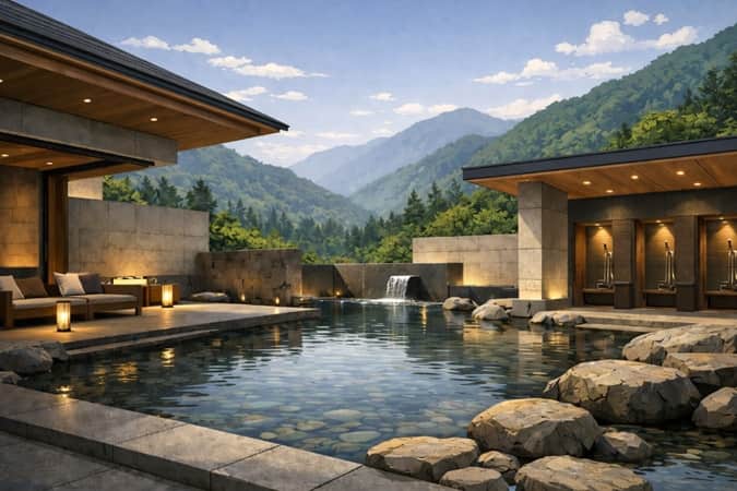 高級ホテルの温泉イメージ